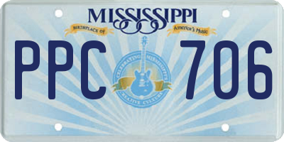 MS license plate PPC706