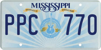 MS license plate PPC770