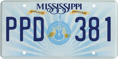 MS license plate PPD381