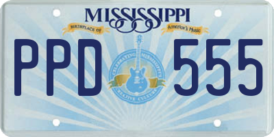 MS license plate PPD555