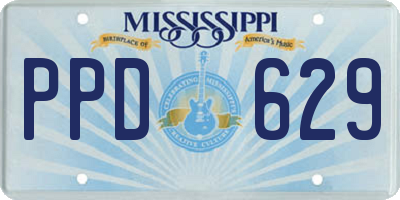 MS license plate PPD629
