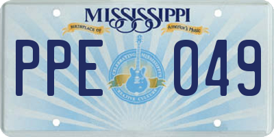 MS license plate PPE049