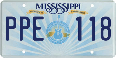 MS license plate PPE118