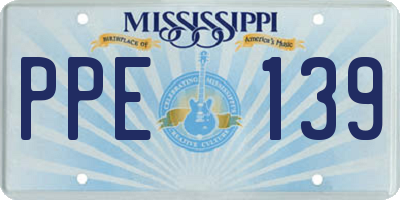 MS license plate PPE139