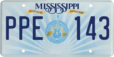 MS license plate PPE143
