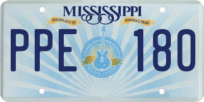 MS license plate PPE180
