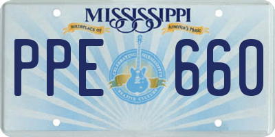 MS license plate PPE660
