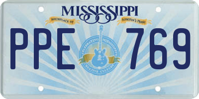 MS license plate PPE769