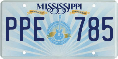 MS license plate PPE785