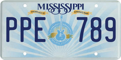 MS license plate PPE789