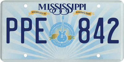MS license plate PPE842