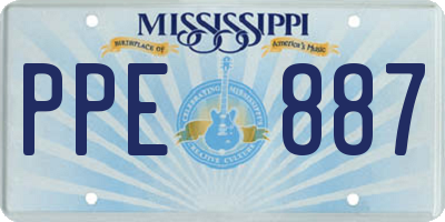 MS license plate PPE887