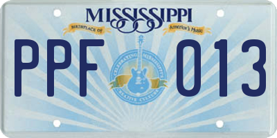 MS license plate PPF013
