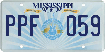 MS license plate PPF059