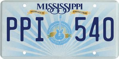MS license plate PPI540