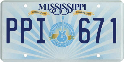 MS license plate PPI671