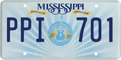 MS license plate PPI701