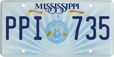 MS license plate PPI735