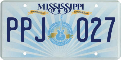 MS license plate PPJ027