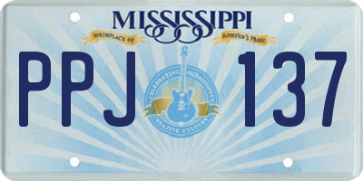 MS license plate PPJ137