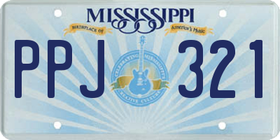 MS license plate PPJ321