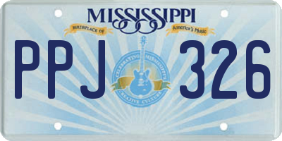 MS license plate PPJ326