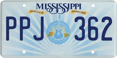 MS license plate PPJ362