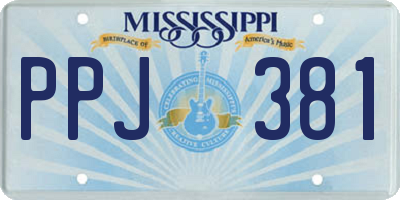 MS license plate PPJ381