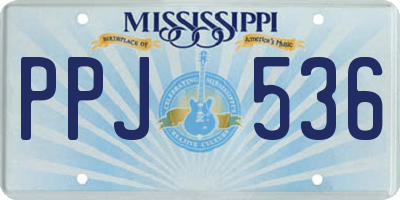 MS license plate PPJ536