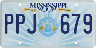 MS license plate PPJ679