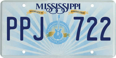 MS license plate PPJ722