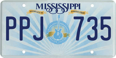 MS license plate PPJ735
