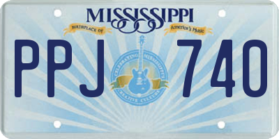 MS license plate PPJ740