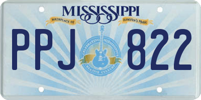 MS license plate PPJ822
