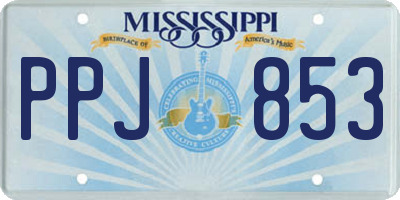 MS license plate PPJ853