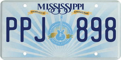 MS license plate PPJ898