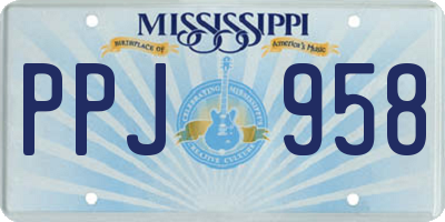 MS license plate PPJ958
