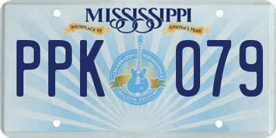 MS license plate PPK079