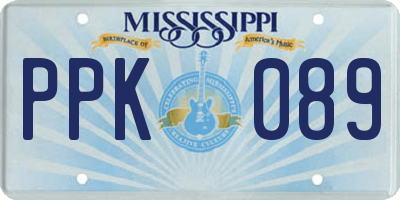 MS license plate PPK089