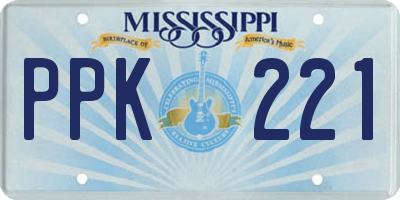 MS license plate PPK221