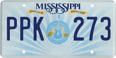 MS license plate PPK273