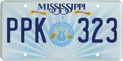 MS license plate PPK323