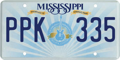 MS license plate PPK335
