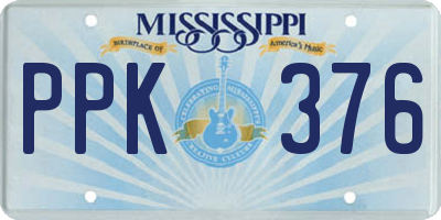 MS license plate PPK376