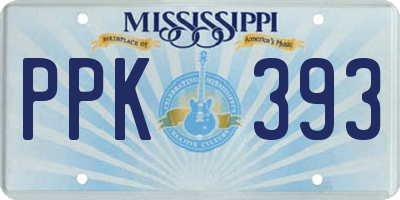 MS license plate PPK393