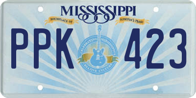 MS license plate PPK423