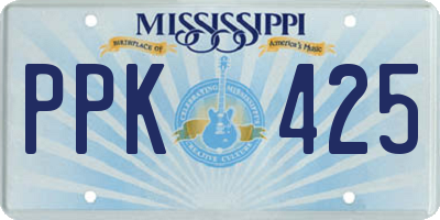 MS license plate PPK425