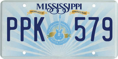 MS license plate PPK579
