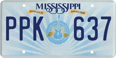 MS license plate PPK637