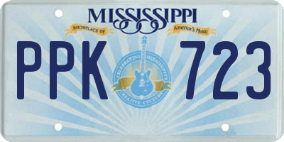 MS license plate PPK723